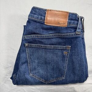 Madewell The Slim Boyjean Dark Wash Raw Hem Denim Jeans Women's 24